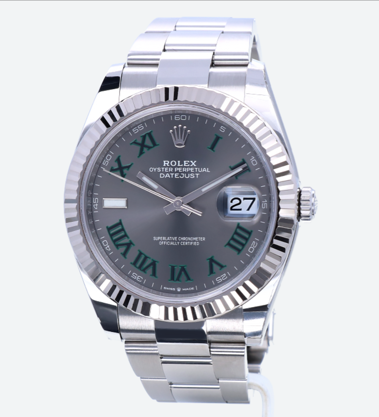 Rolex Datejust Cal.3235 WIMBLEDON Swiss Watch 1:1 Mirror Replica 904L Steel 41MM - Grey Dial - IP Empire Replica Watches