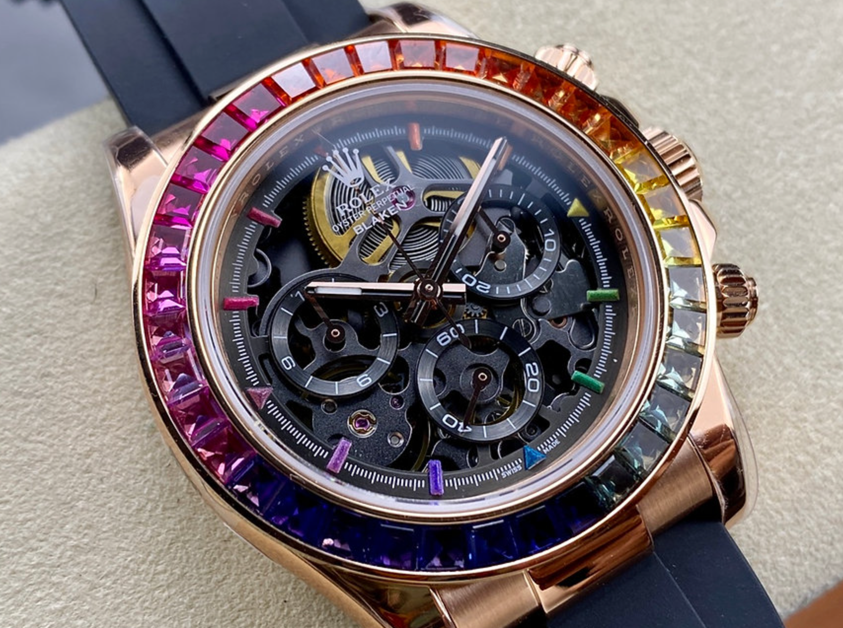 SUPER CLONE Rolex Oyster Perpetual Cosmograph Daytona with a rainbow dial - IP Empire Replica Watches