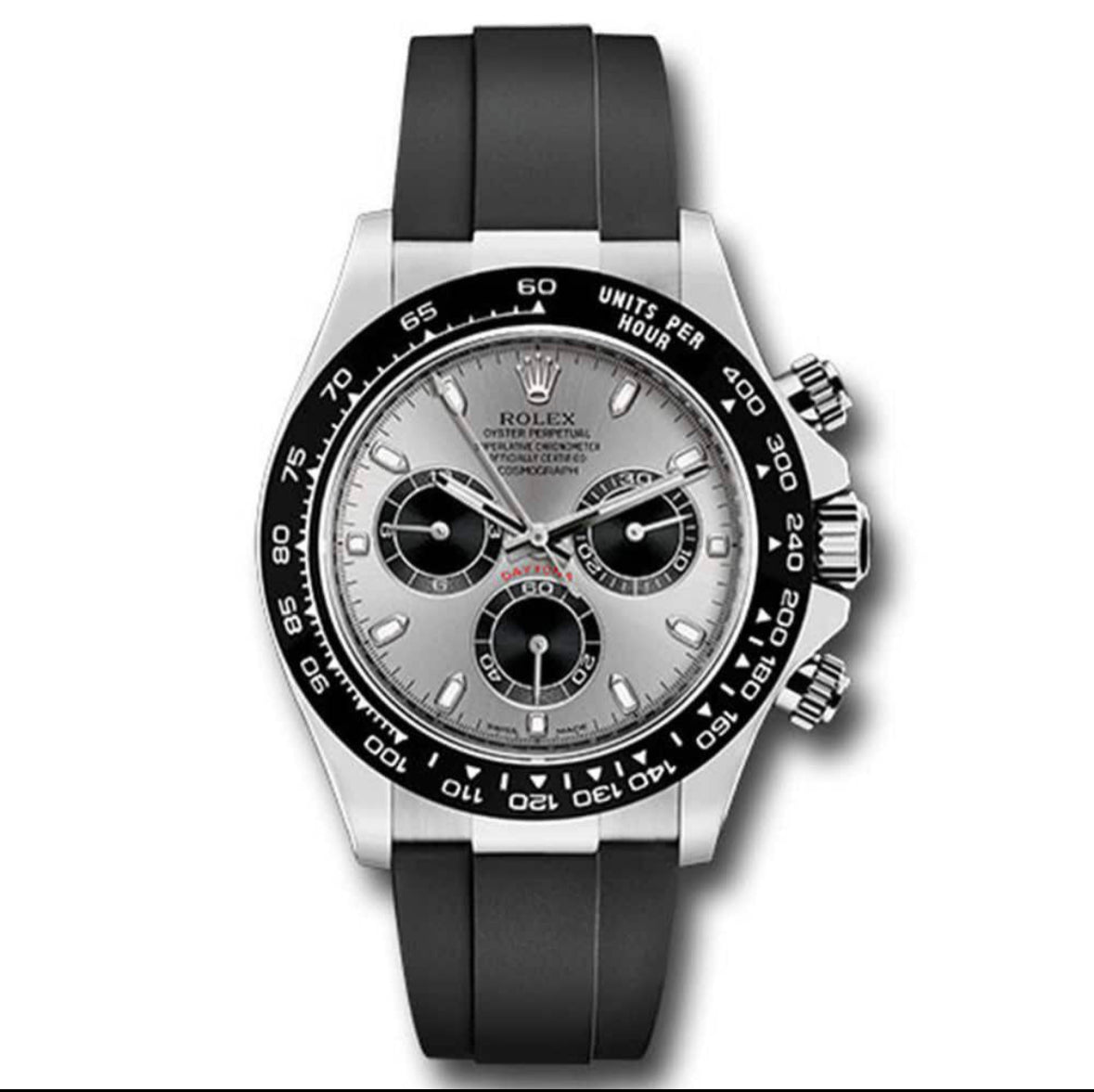 Replica Rolex Cosmograph Daytona 18ct White Gold Automatic Silver Dial Mens Watch - IP Empire Replica Watches
