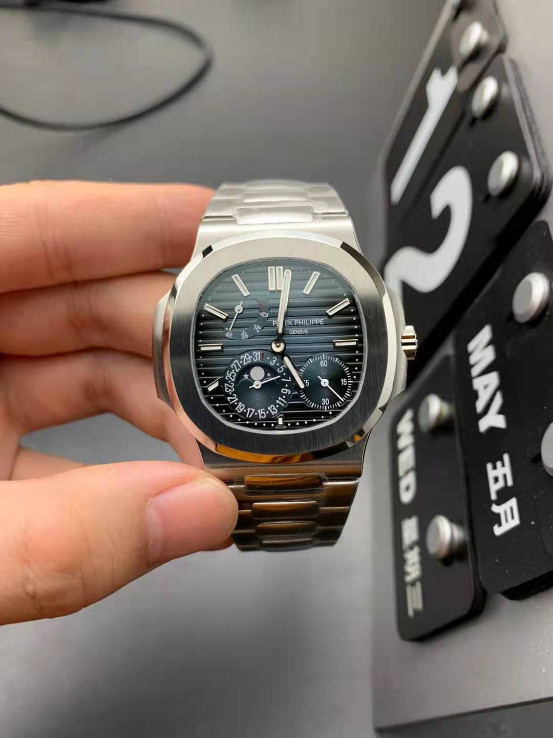 Replica clone Patek Philippe Nautilus 5712/1A-001 Multi-Function Chronograph - IP Empire Replica Watches
