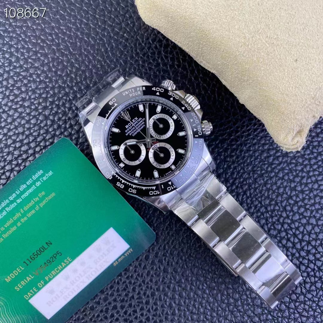 TOP Clone Replica Rolex Cosmograph Daytona Men's Black Dial Watch 116500LN - IP Empire Replica Watches