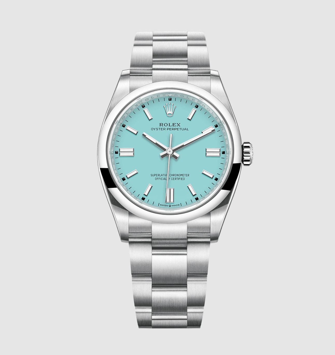 Top Clone Rolex Oyster Perpetual 41 MM Turquoise tiffany Blue Dial Ref.124300 Movement Replica - IP Empire Replica Watches