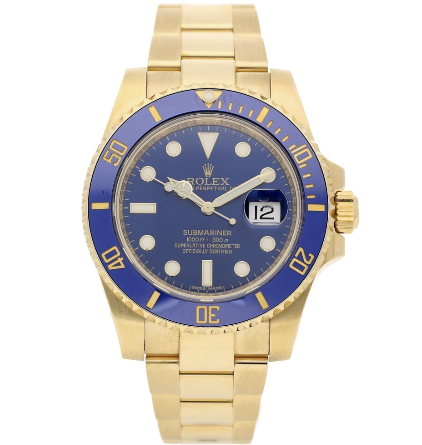 Replica Rolex Submariner - Gold/Blue - Replica Swiss Clones Watches